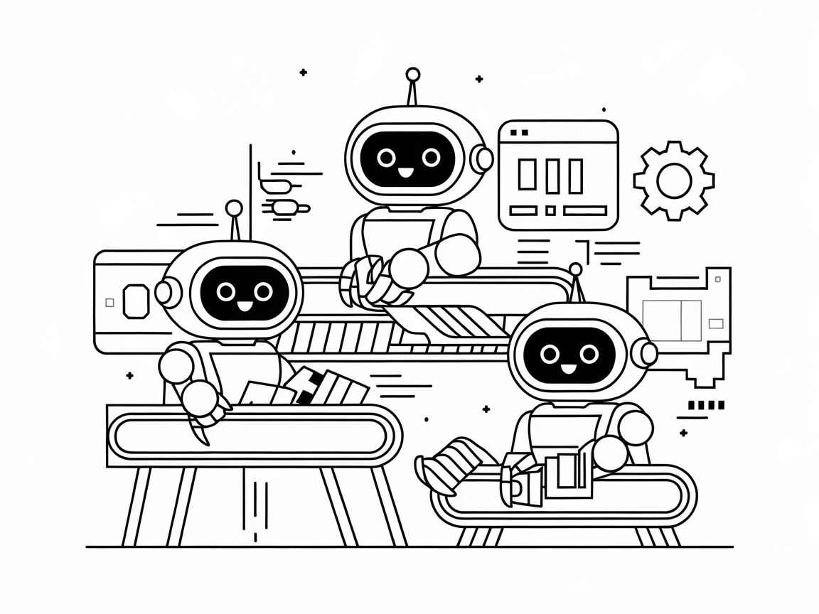Tech-Savvy Robot Friends Ready for Color