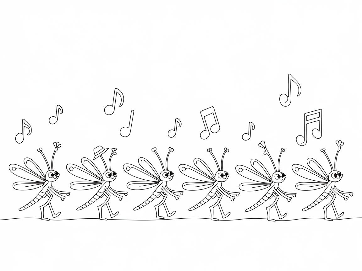 Dancing Dragonflies in a Musical Parade