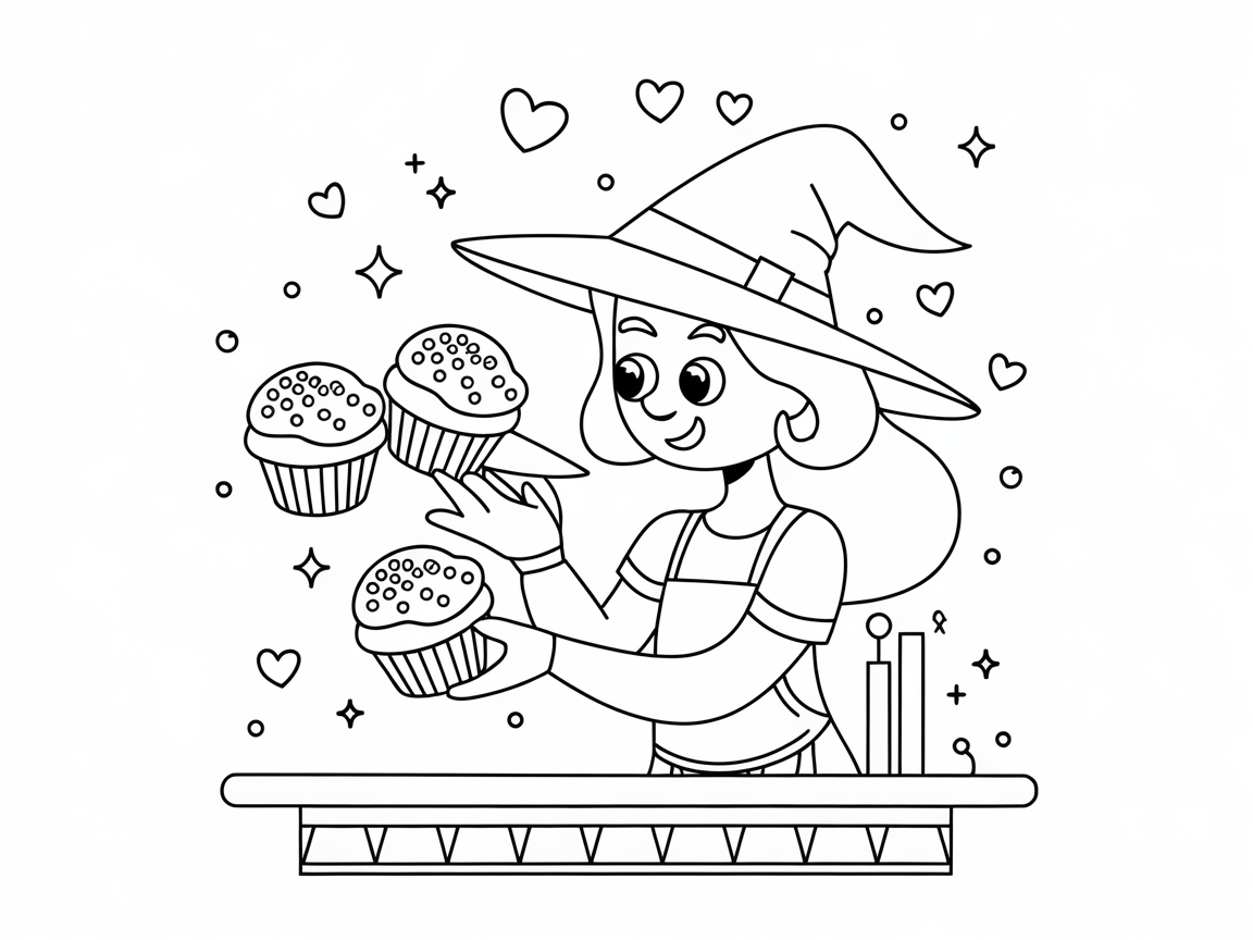 Sweet Baking Magic with a Young Witch