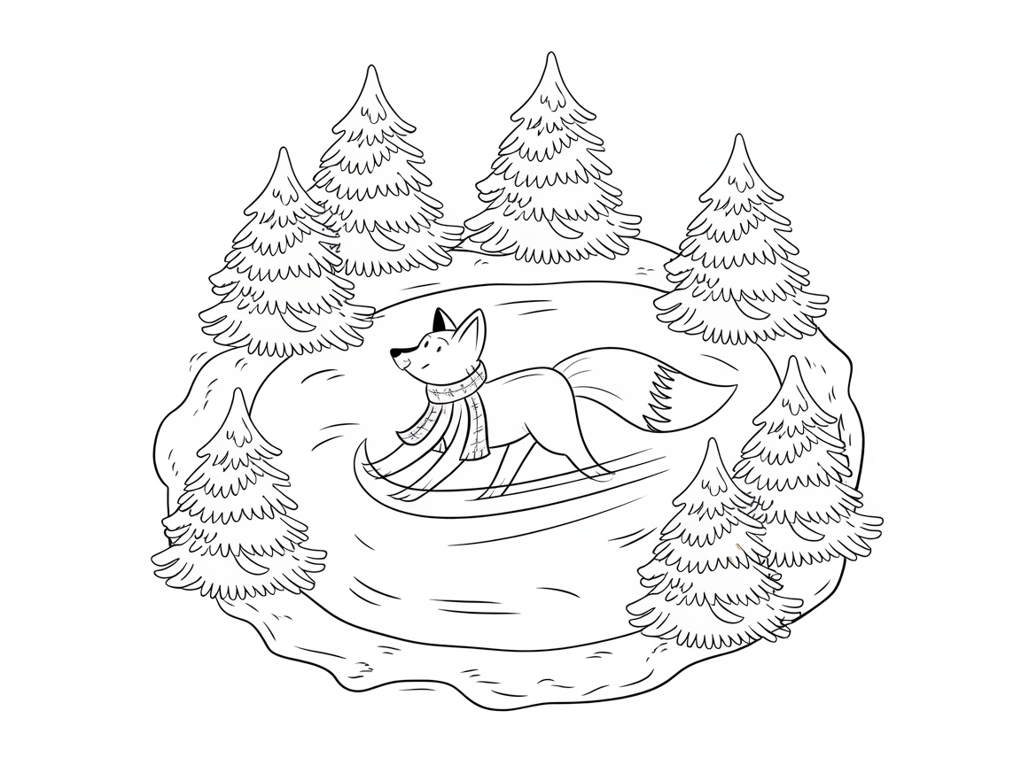 Fox on a Winter Wonderland Sleigh Ride