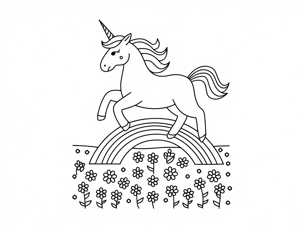 Unicorn Dreams Over a Rainbow Bridge