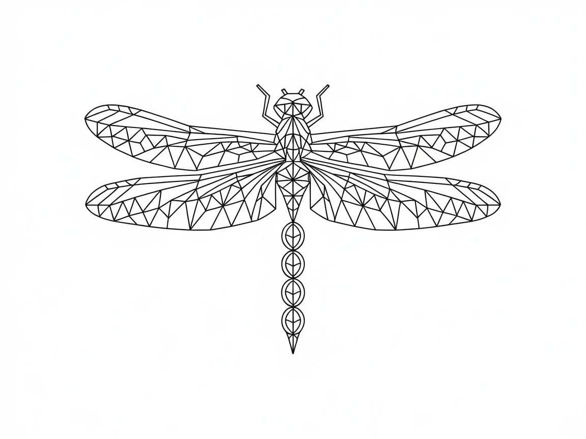 Geometric Dragonfly Art