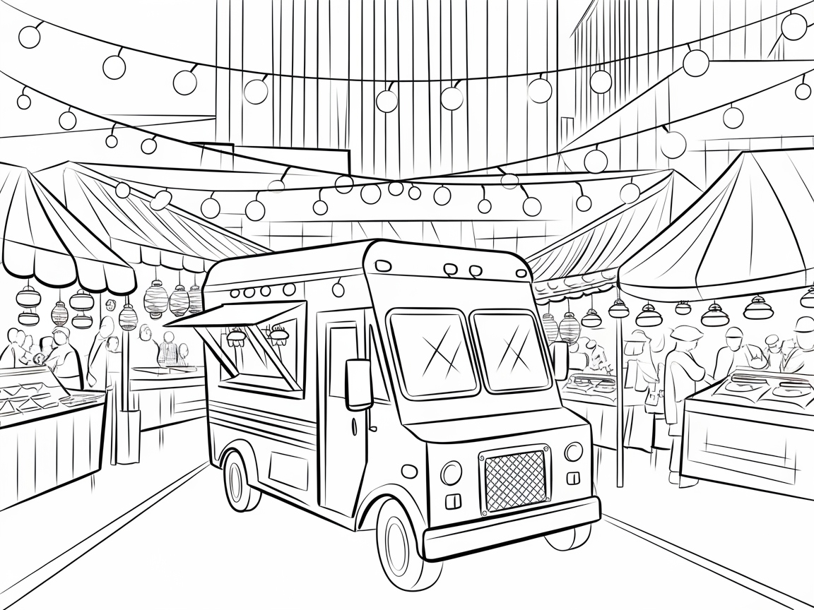 Ice Cream Delight at the Bustling Food Market