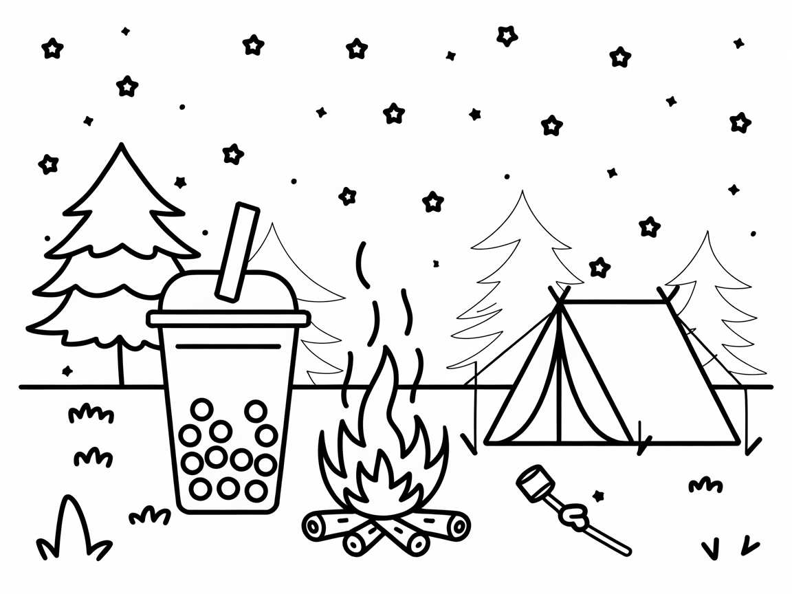 Experience the Outdoors with This Campfire Boba Adventure