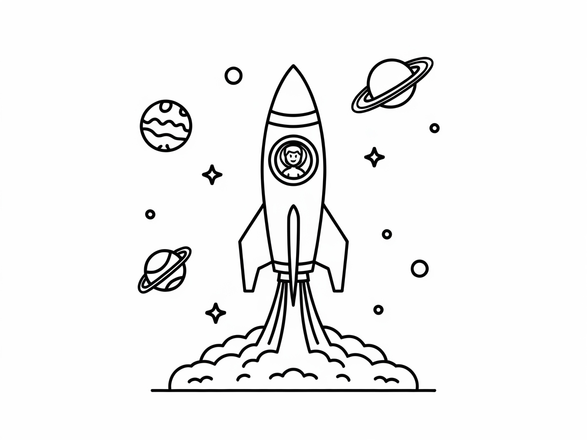 Blast Off with This Space Adventure Coloring Page