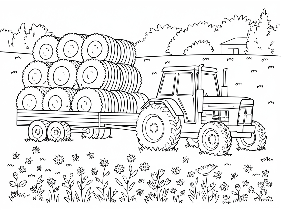 Rustic Hay Bale Tractor Adventure