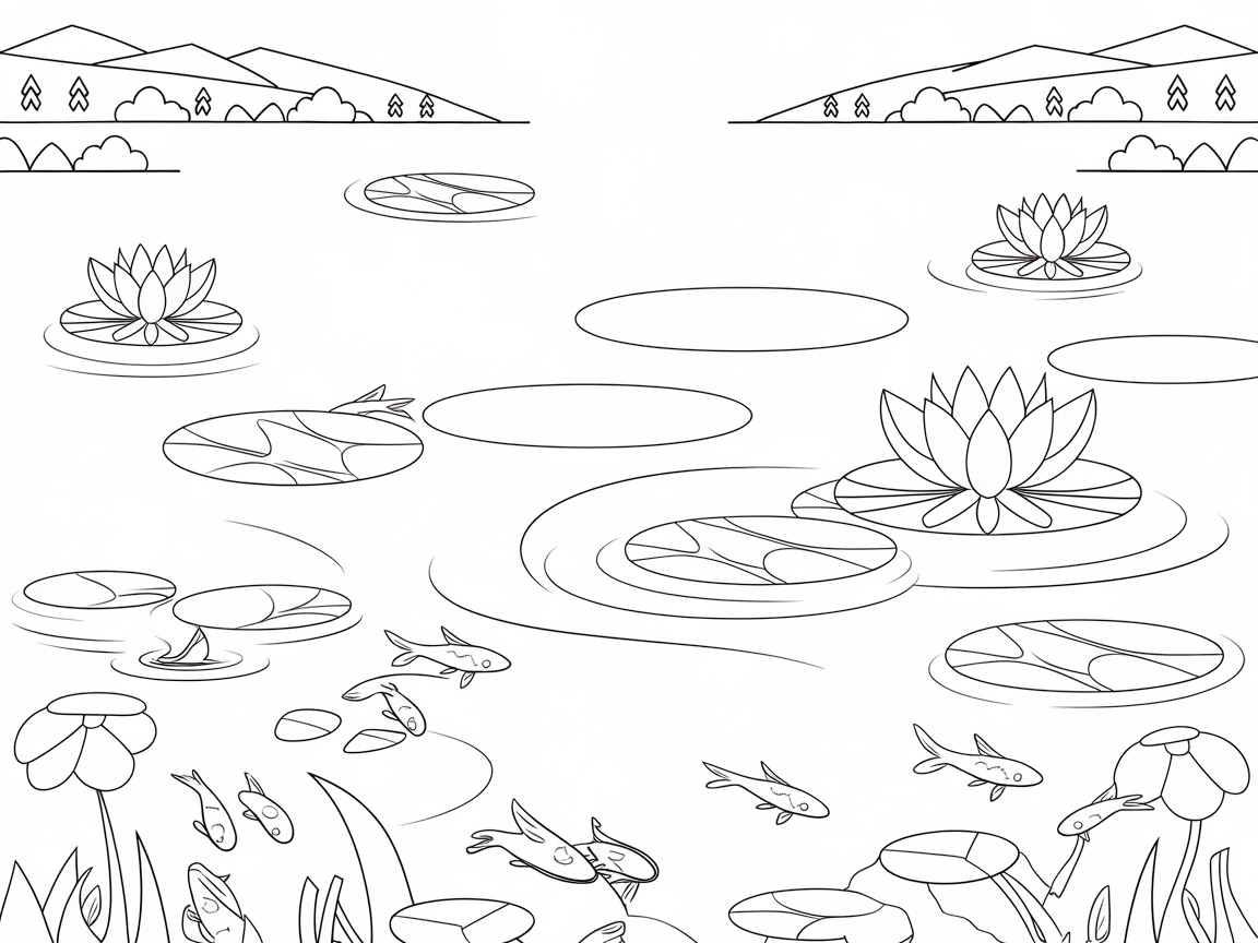 Dive into a Serene Pond with This Lily Pad Scene