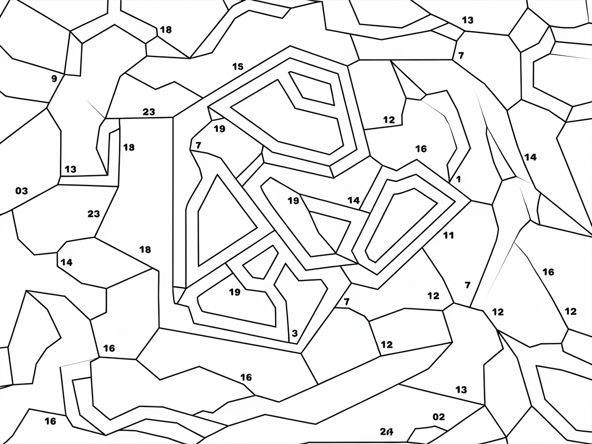Explore Geometric Intricacies with This Abstract Color by Number