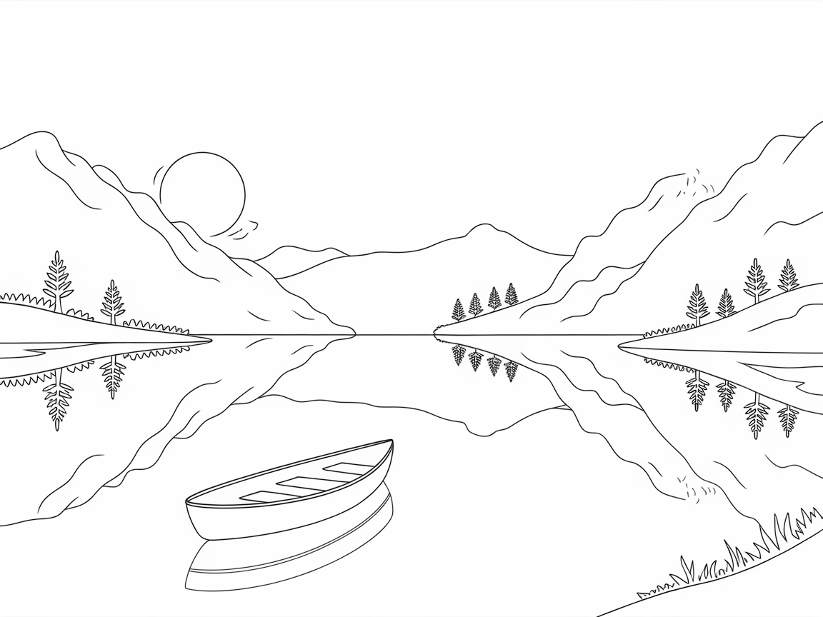 Tranquil Lake Scene Ready for Your Creative Touch