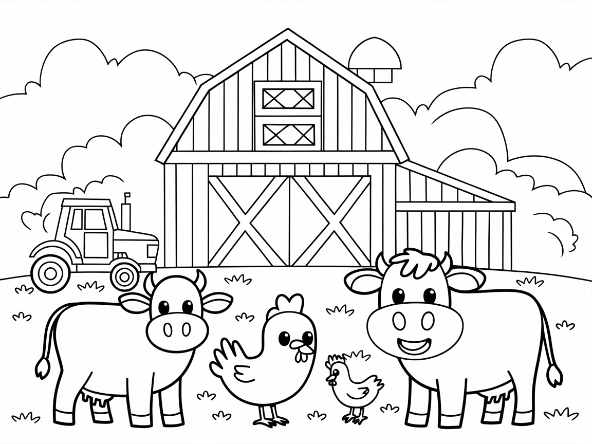 Round Up Some Fun at the Farm Coloring Page