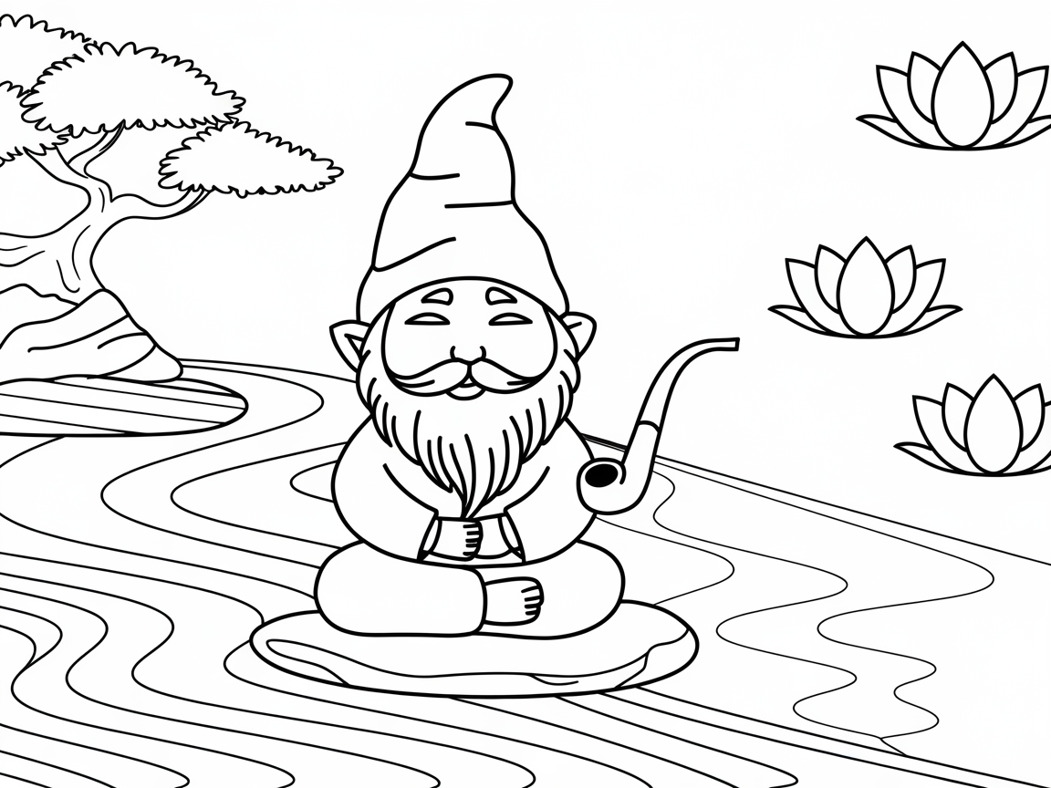 Unwind with This Zen Gnome by the Lotus Pond