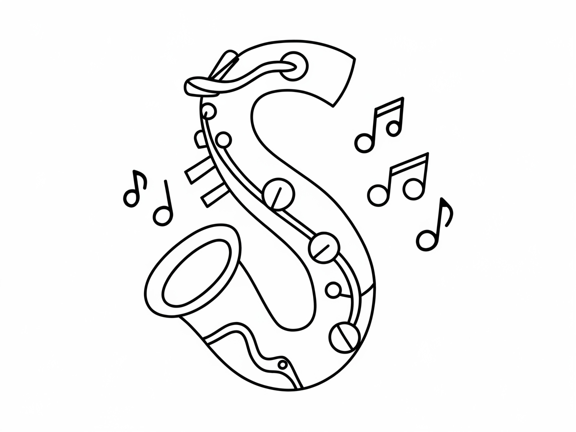 Jazz Up Your Day with This Saxophone S Coloring Page