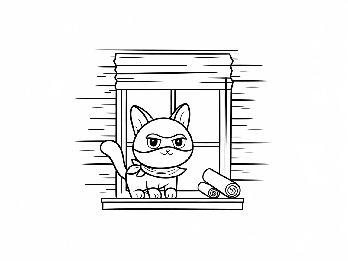 Ninja Cat Ready for a Sneaky Mission