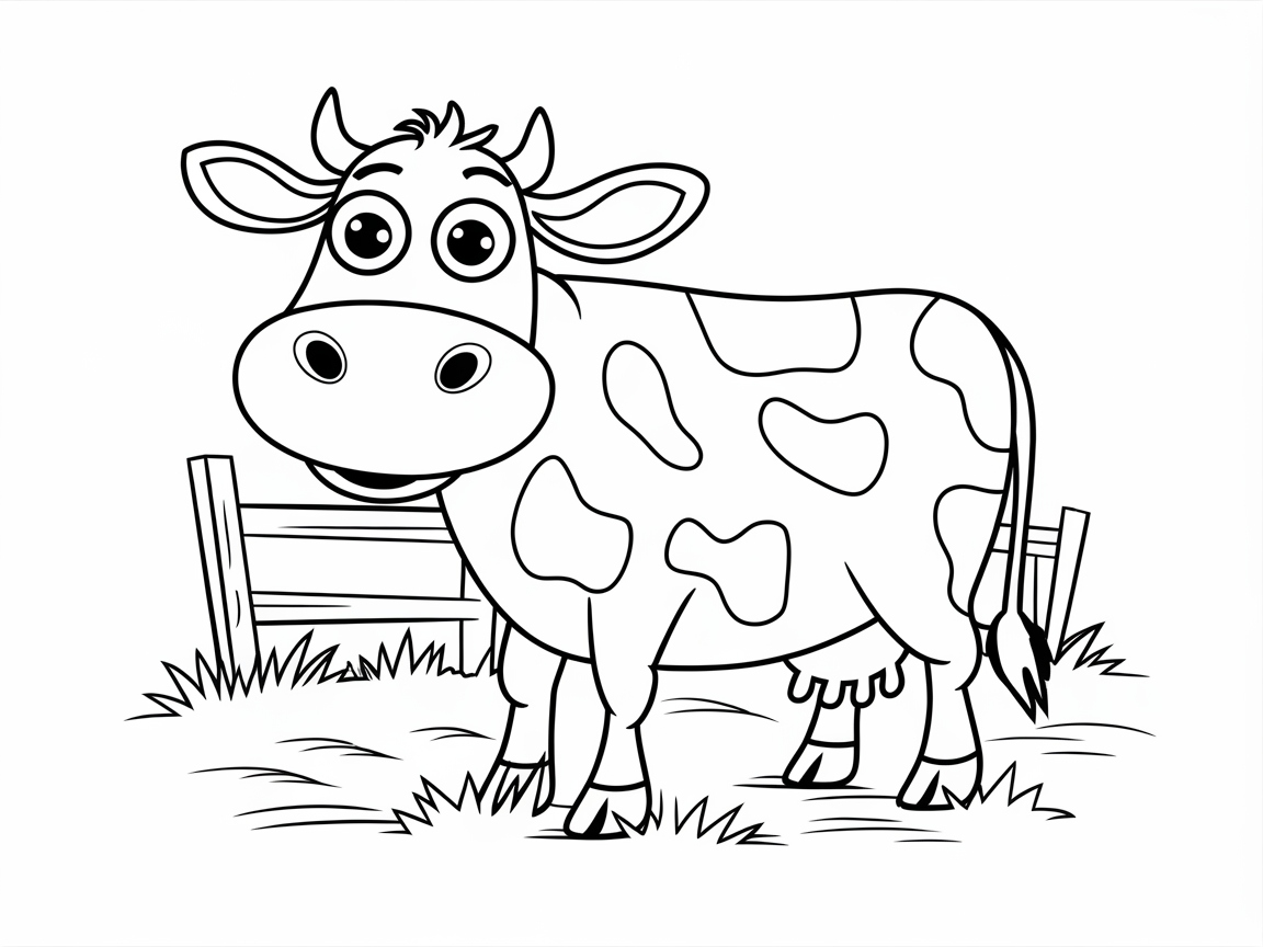 Moo-ve Into Fun With This Cute Cow Coloring Page