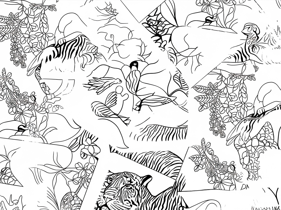 Wildlife Wonderland: Exotic Animal Collage