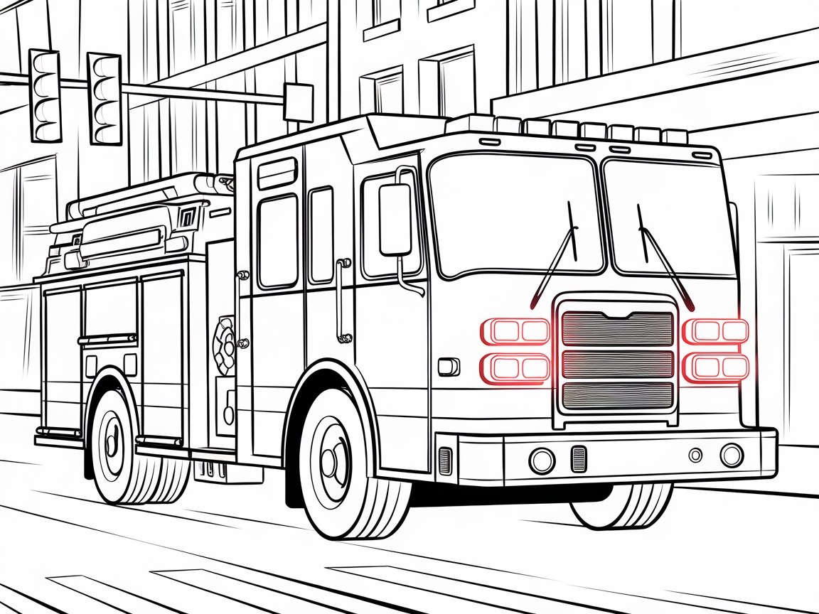 Rev Up Your Colors with This Bold Fire Truck Scene