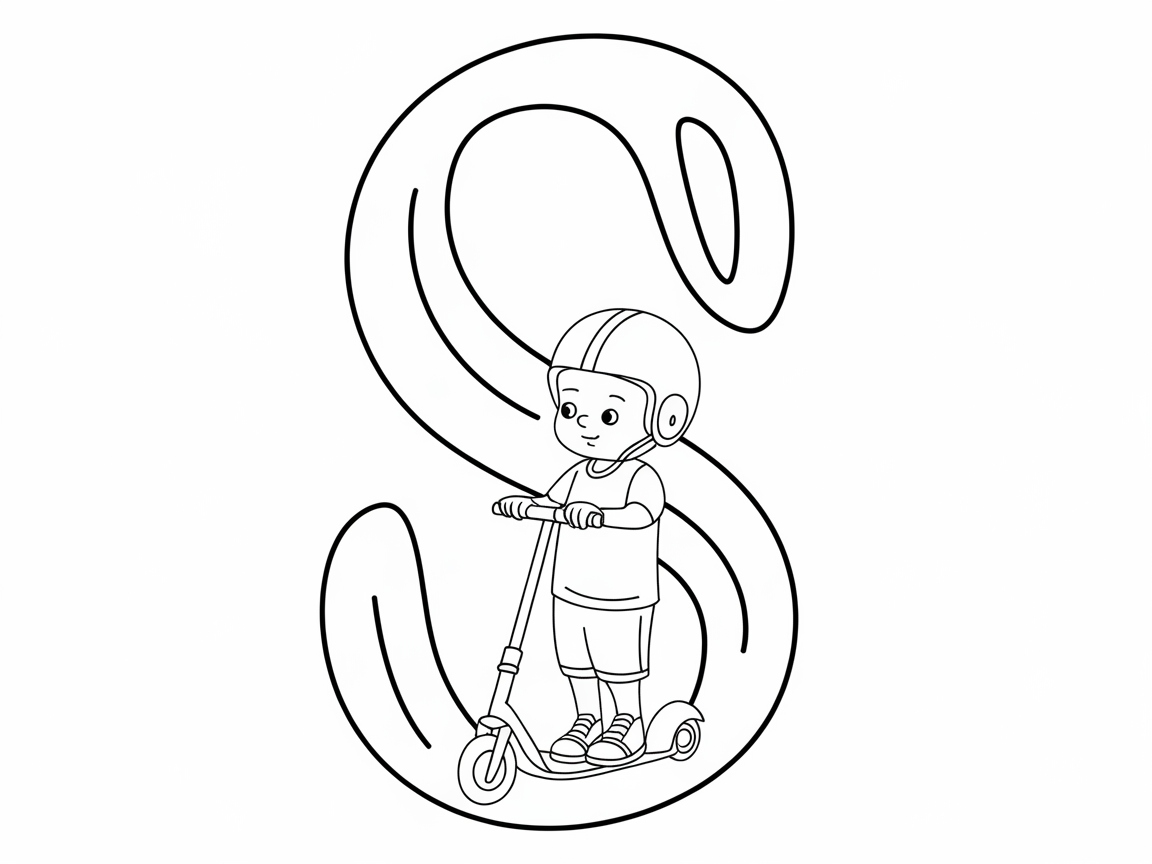 Glide into Fun with This Scooter S Coloring Page
