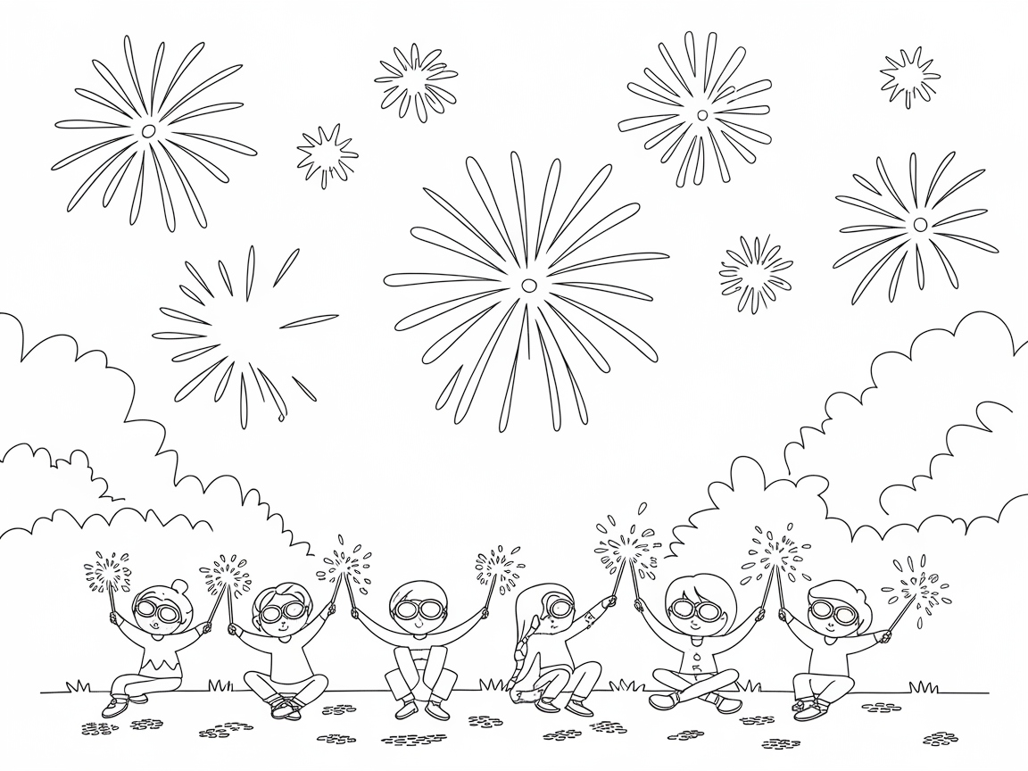 Spark Joy with Children Celebrating Fireworks