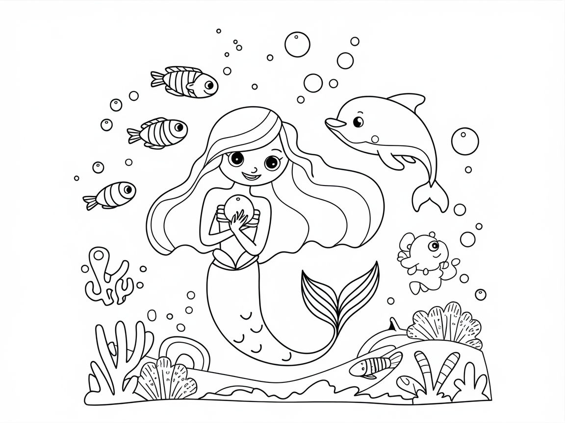 Dive into Adventure with This Undersea Mermaid Scene
