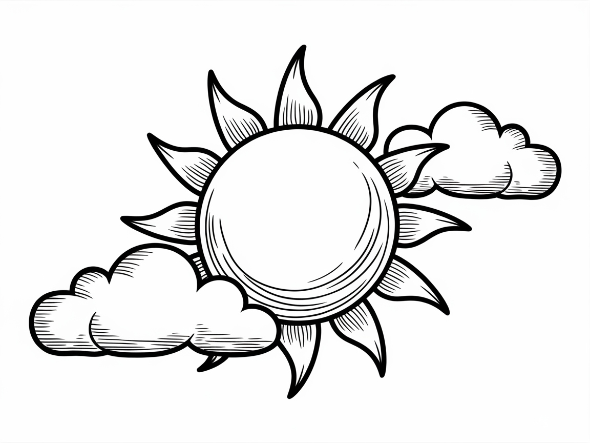 A Sunny Day Awaits in This Simple Coloring Page