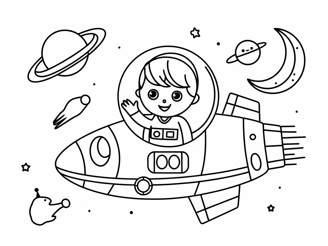 Blast Off with This Space Adventure Coloring Page