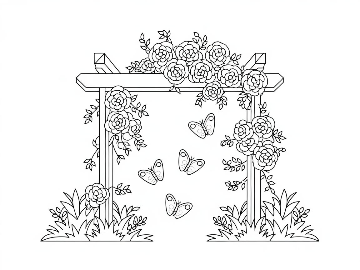 Charming Rose Trellis with Butterflies to Bring to Life