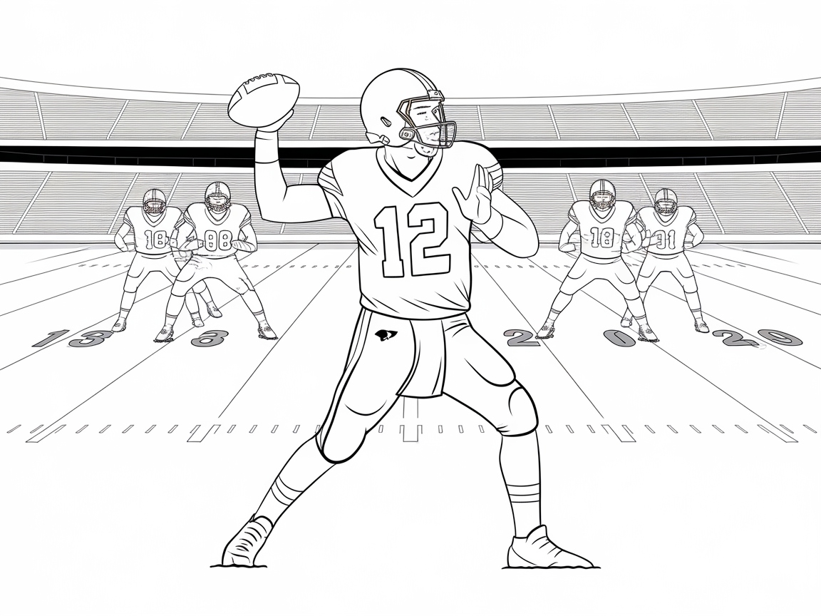 Quarterback at the Ready: Color This Game-Changing Play
