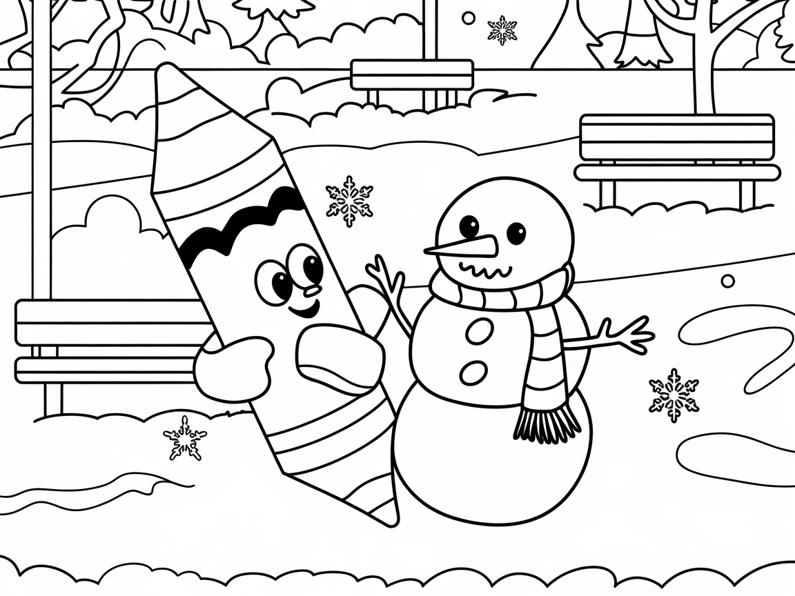 Frosty Fun with Crayons and Snowmen