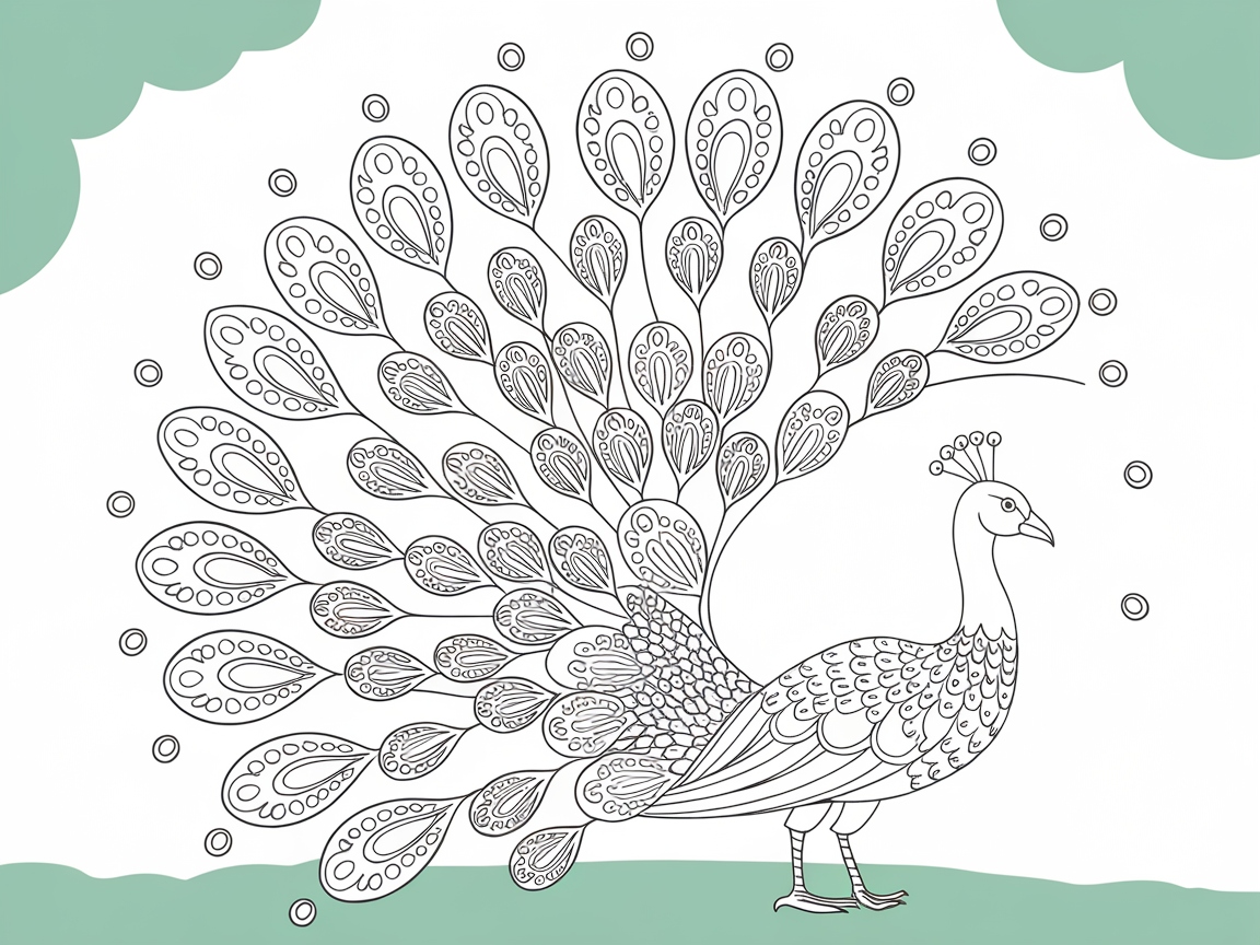 Color a Majestic Peacock in Full Splendor