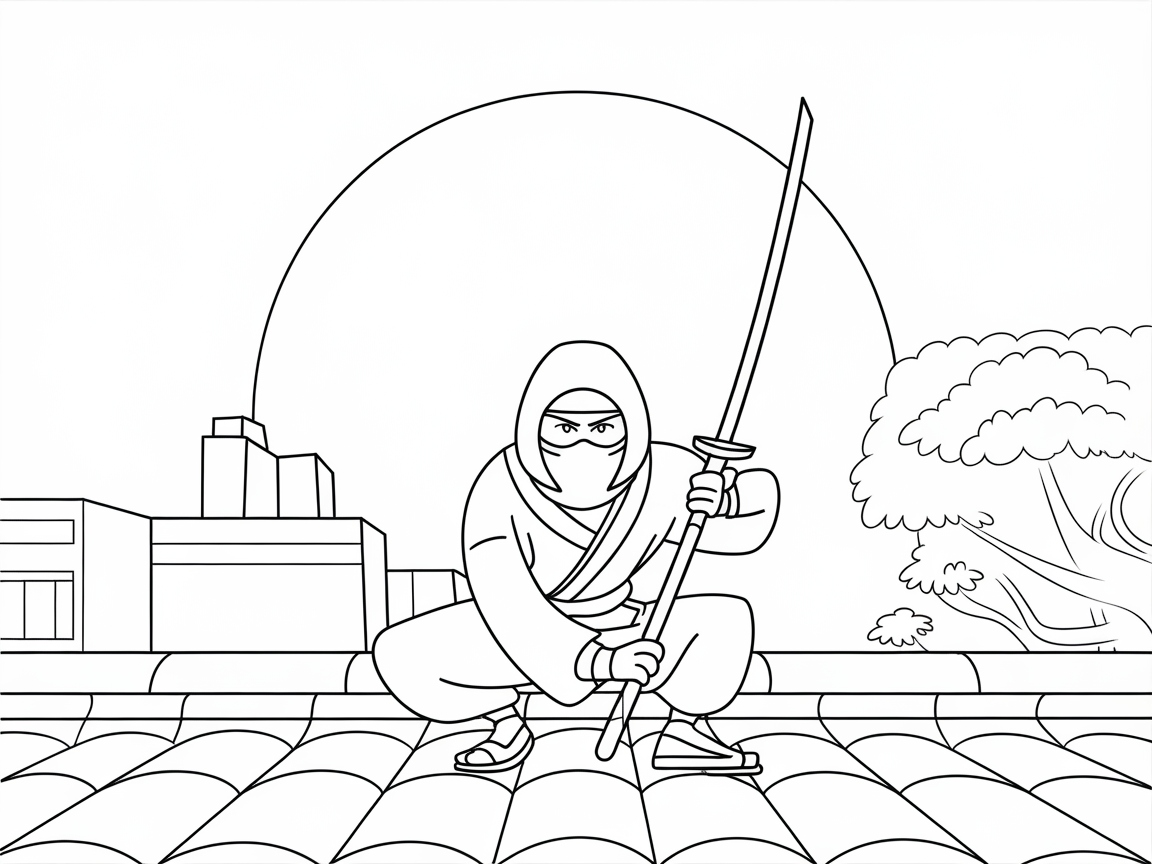 Fearless Ninja Rooftop Stance