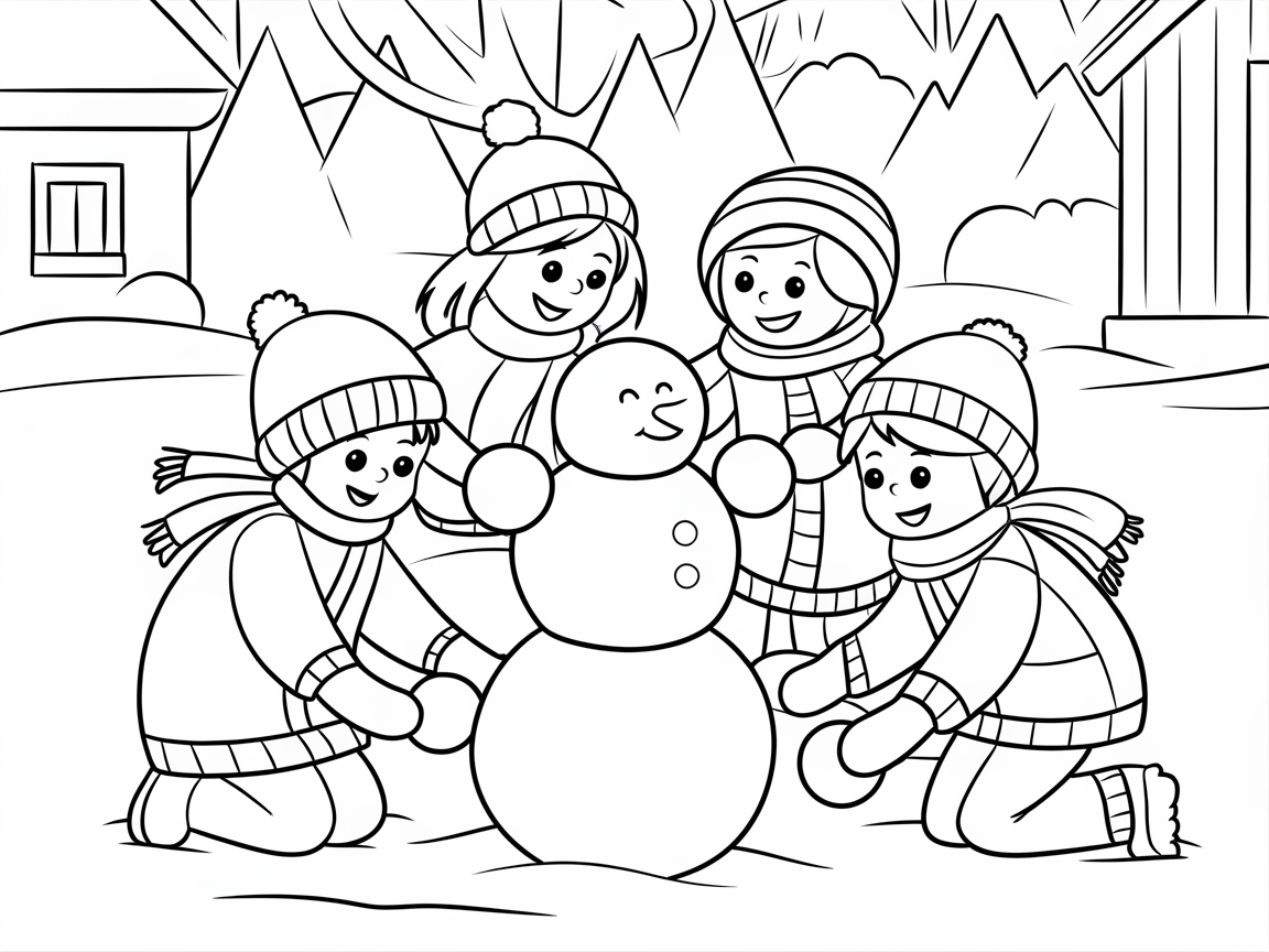 Winter Fun: Building a Snowy Friend Together