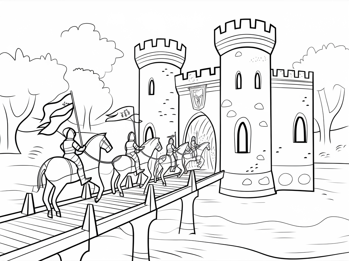 Gallop Into Adventure with This Medieval Castle Scene