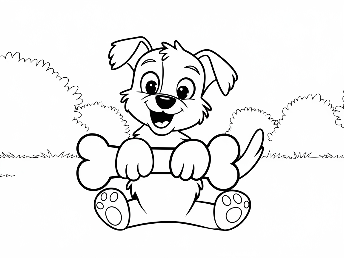 Paws and Play: Adorable Puppy Coloring Page