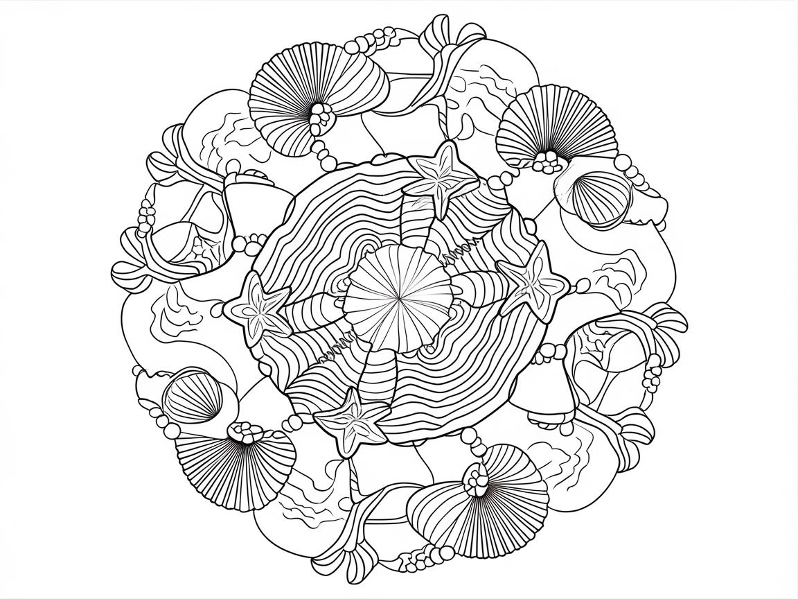 Dive into This Oceanic Seashell Mandala