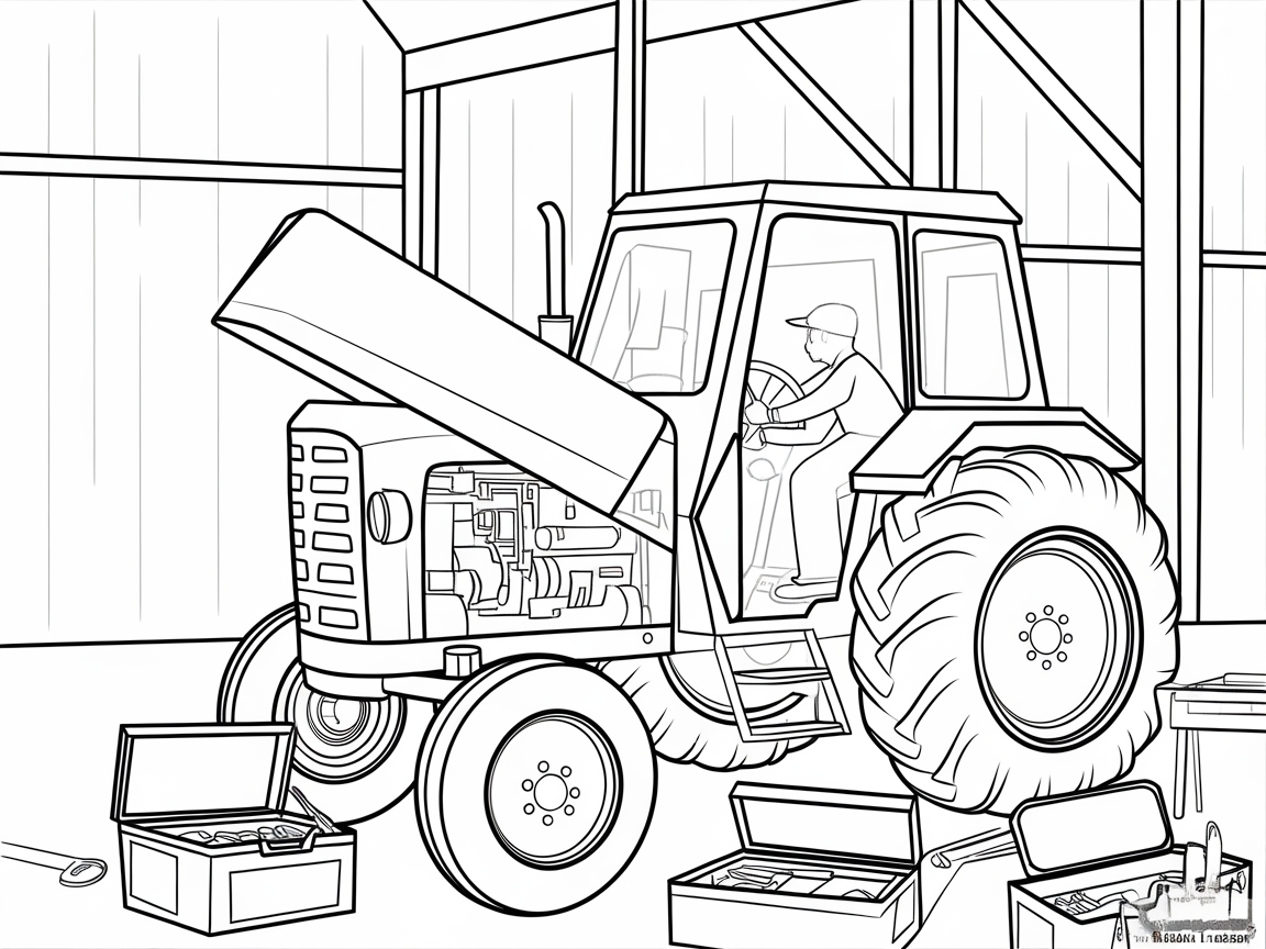 Hands-On Tractor Maintenance in Action
