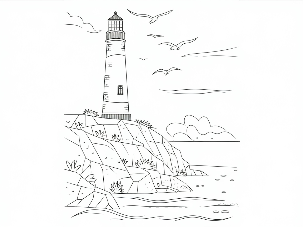 Color the Calm with This Lighthouse by the Sea