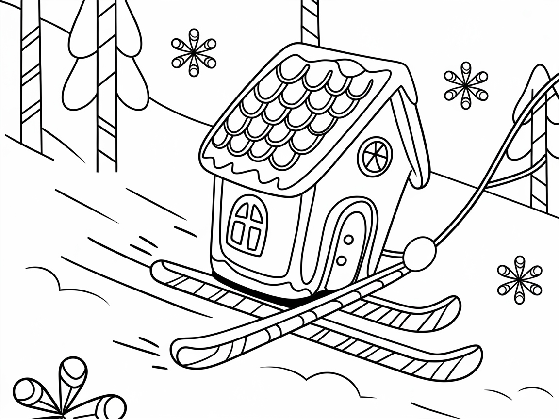 Hit the Slopes with This Skiing Gingerbread House