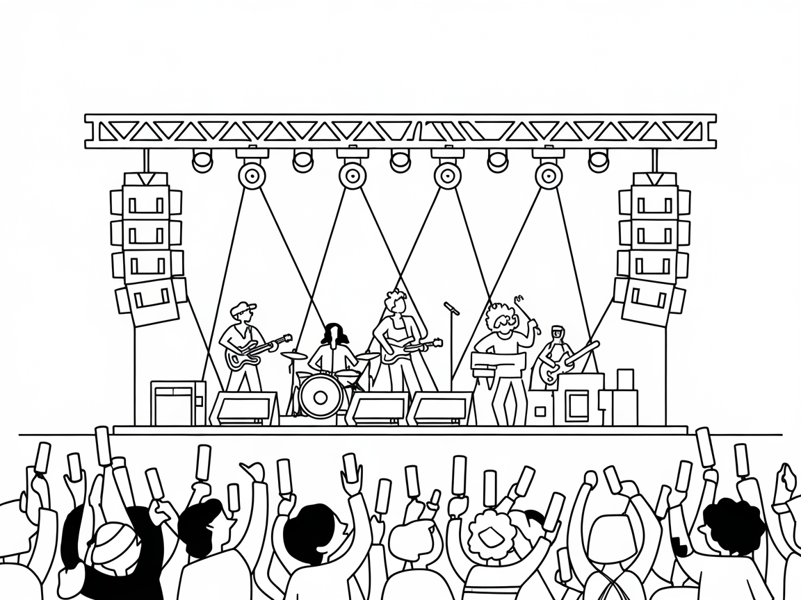 Rock the Stage With This Concert Coloring Scene