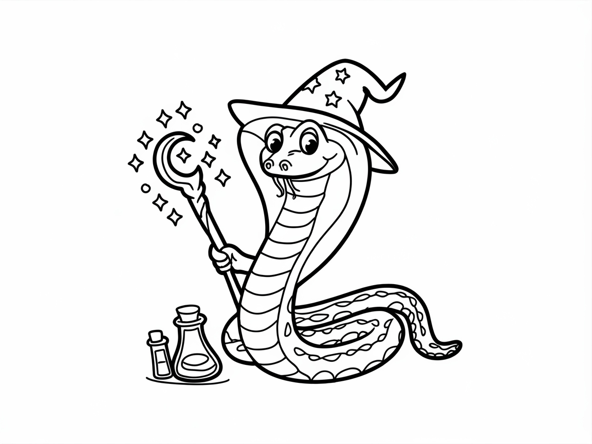 Cast a Spell with This Magical Cobra Wizard Page