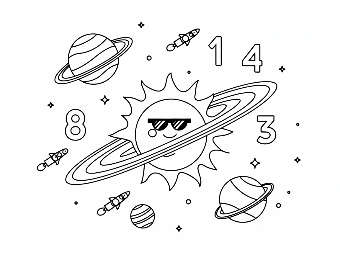 Travel the Cosmos with This Planetary Coloring Page