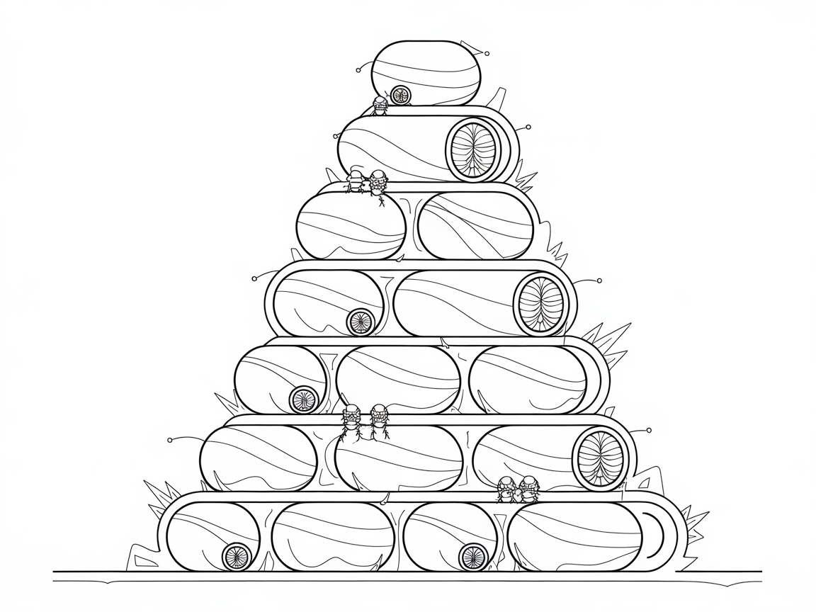 Stacked Cocoons Towering High
