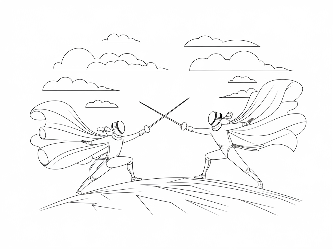 Epic Duel on the Windy Hillside
