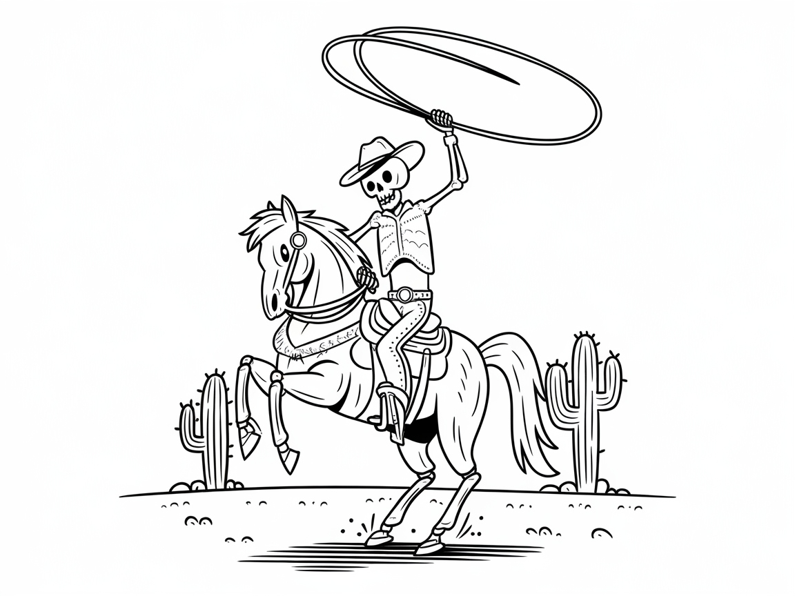 Ride into Adventure with This Cowboy Skeleton Scene