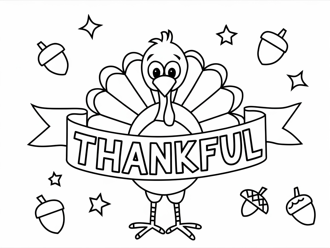 Embrace Gratitude with This Thankful Turkey Page