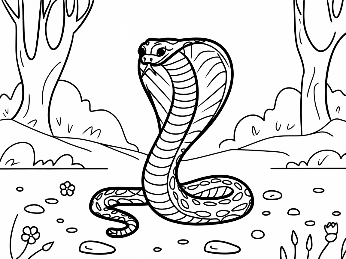 Color the Bold Serenity of This Jungle Cobra