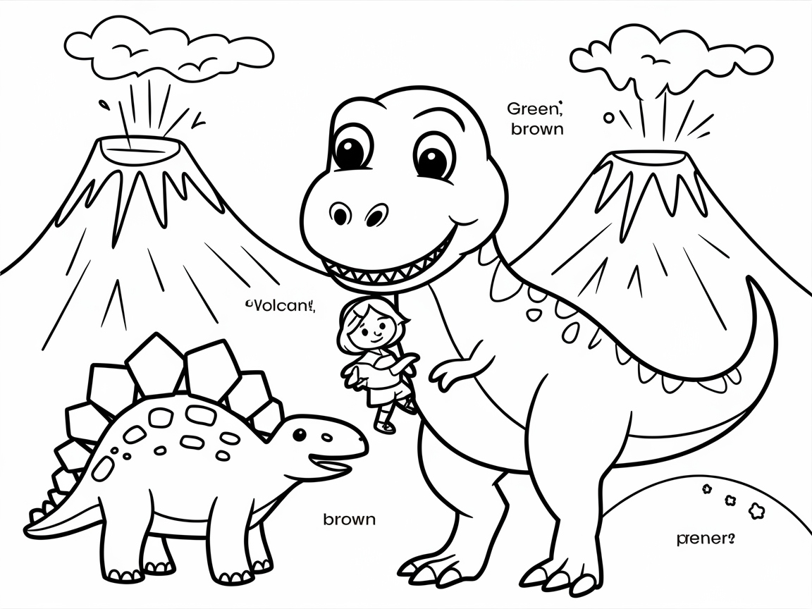 Roaring Fun With This Dinosaur Adventure Coloring Page