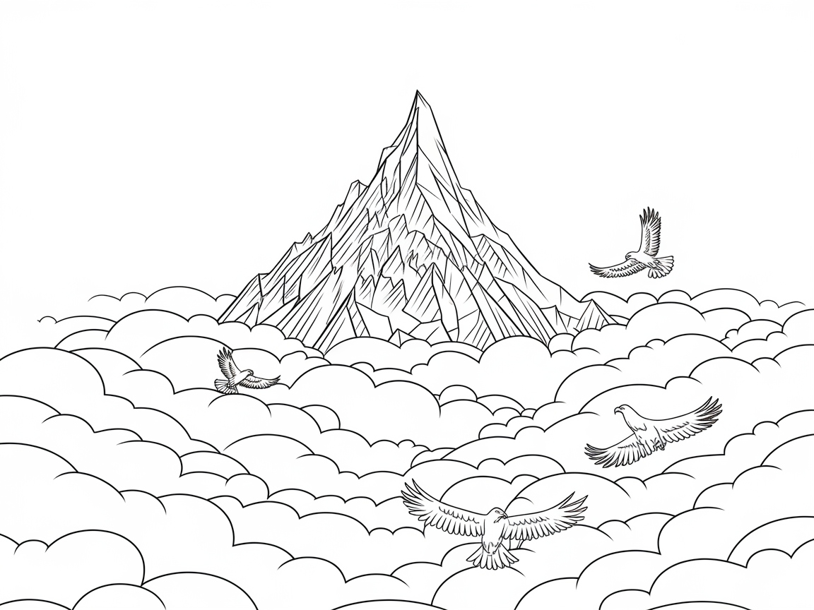 Soar Among the Peaks with This Breathtaking Mountain and Clouds Scene