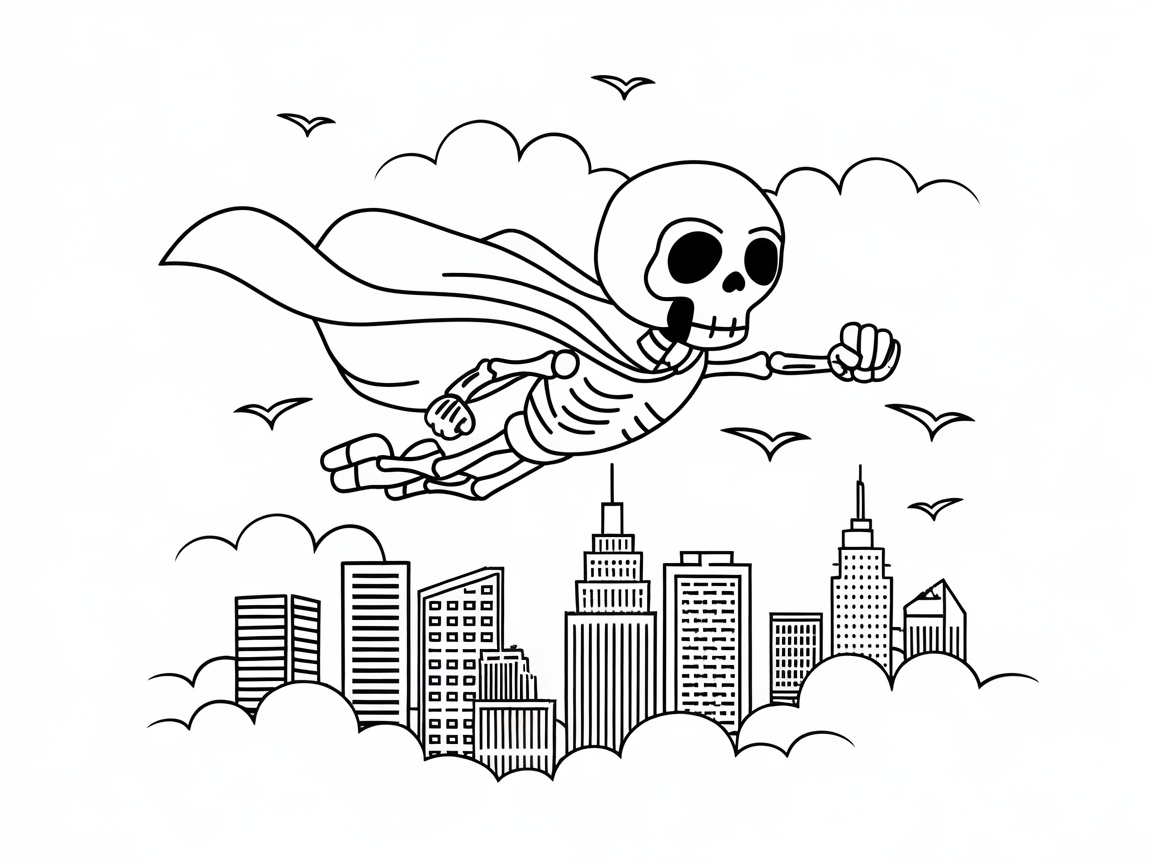 Soar Through the Clouds with This Super Skeleton