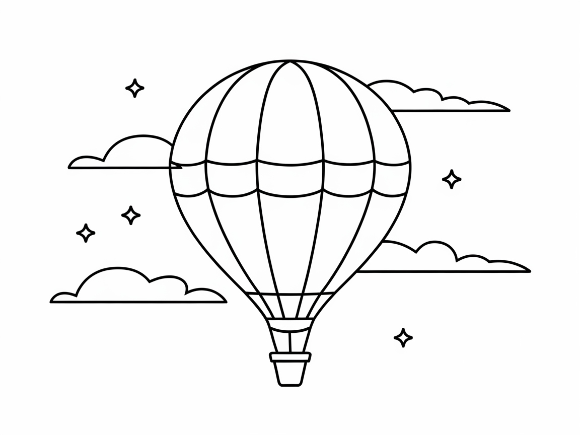Soar with This Simple Hot Air Balloon Scene