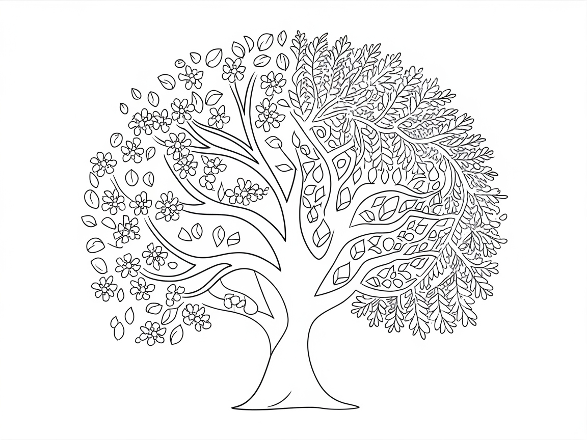 Intricate Tree of Life Coloring Page